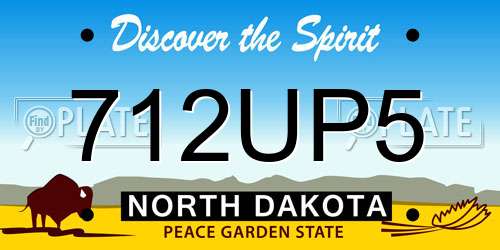 712UP5 North Dakota License Plate