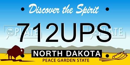 712UPS North Dakota License Plate