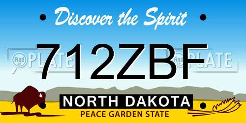 712ZBF North Dakota License Plate