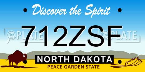 712ZSF North Dakota License Plate