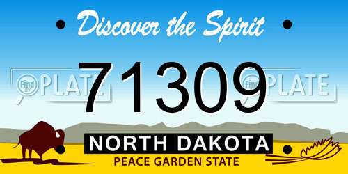 71309 North Dakota License Plate
