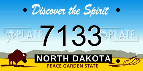 7133 North Dakota License Plate