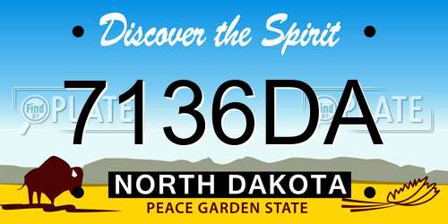 7136DA North Dakota License Plate