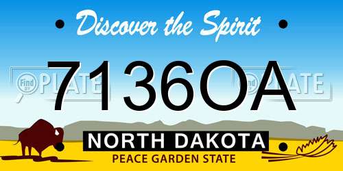 7136OA North Dakota License Plate
