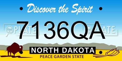 7136QA North Dakota License Plate
