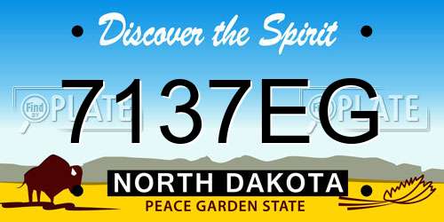 7137EG North Dakota License Plate