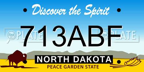 713ABF North Dakota License Plate