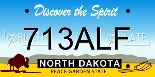 713ALF North Dakota License Plate