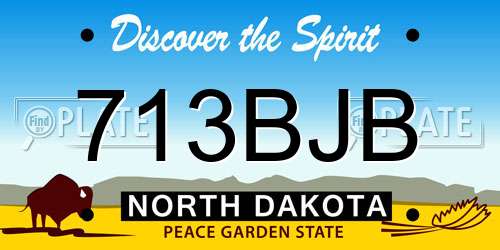 713BJB North Dakota License Plate
