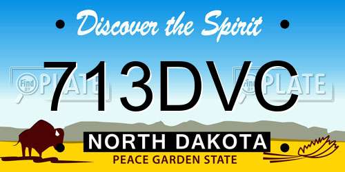 713DVC North Dakota License Plate
