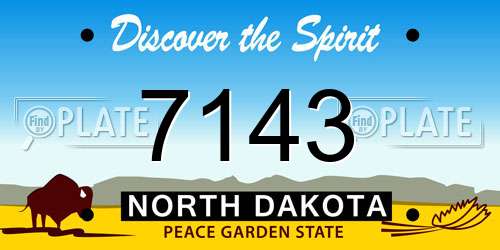 7143 North Dakota License Plate