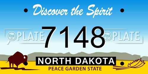 7148 North Dakota License Plate