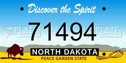 71494 North Dakota License Plate