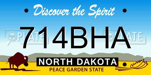 714BHA North Dakota License Plate