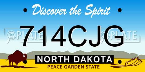 714CJG North Dakota License Plate