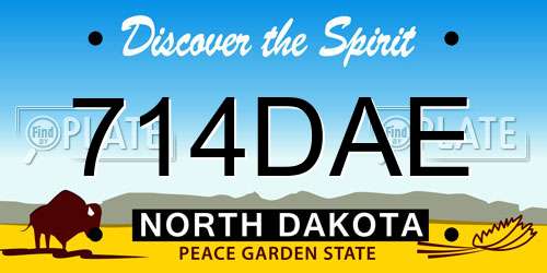 714DAE North Dakota License Plate