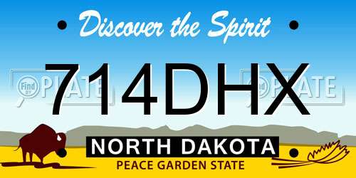714DHX North Dakota License Plate