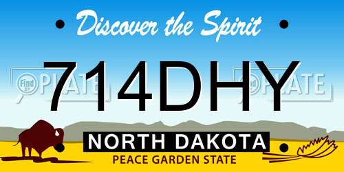 714DHY North Dakota License Plate