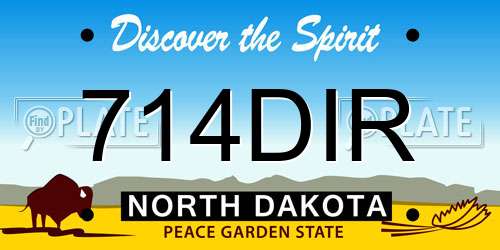 714DIR North Dakota License Plate