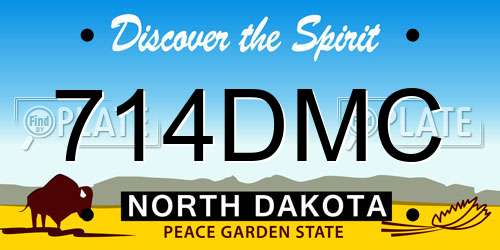 714DMC North Dakota License Plate
