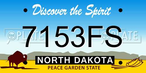 7153FS North Dakota License Plate