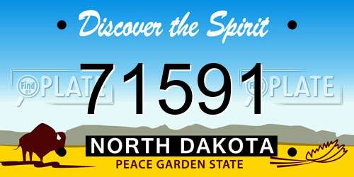 71591 North Dakota License Plate