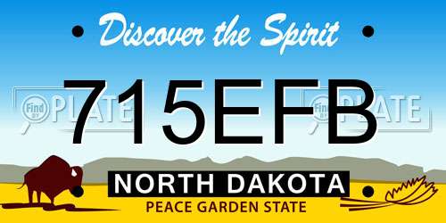 715EFB North Dakota License Plate