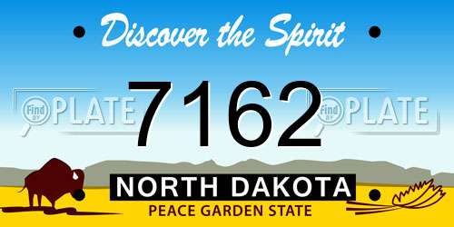7162 North Dakota License Plate
