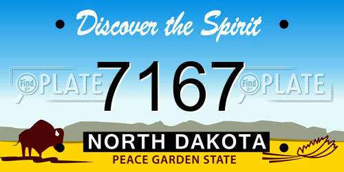 7167 North Dakota License Plate