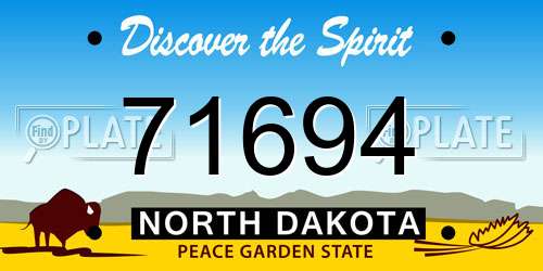 71694 North Dakota License Plate