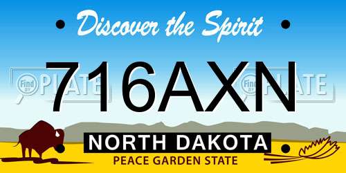 716AXN North Dakota License Plate