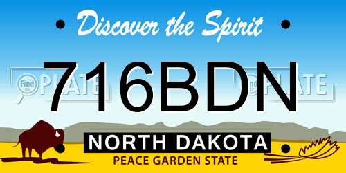 716BDN North Dakota License Plate