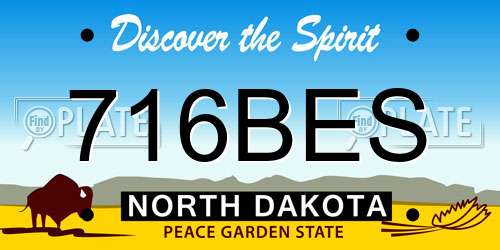 716BES North Dakota License Plate