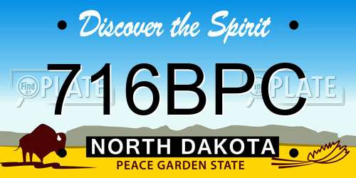 716BPC North Dakota License Plate