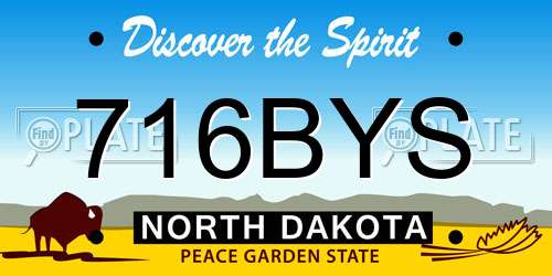 716BYS North Dakota License Plate