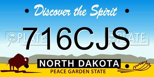 716CJS North Dakota License Plate