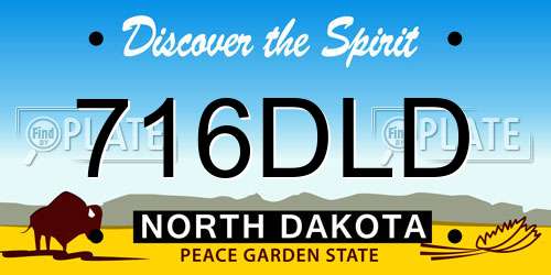 716DLD North Dakota License Plate