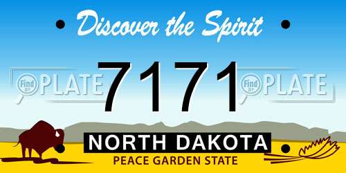 7171 North Dakota License Plate