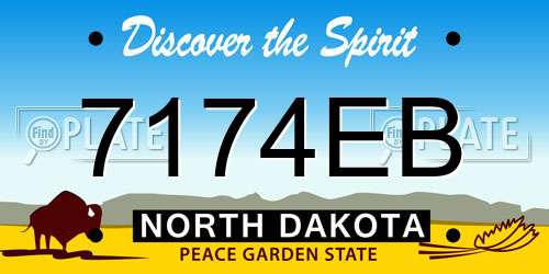 7174EB North Dakota License Plate