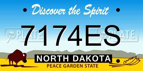 7174ES North Dakota License Plate