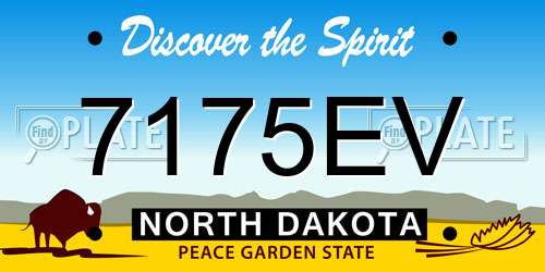 7175EV North Dakota License Plate