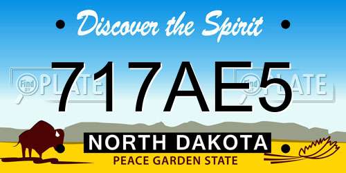 717AE5 North Dakota License Plate