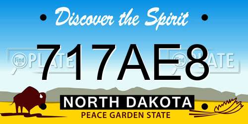 717AE8 North Dakota License Plate