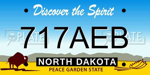 717AEB North Dakota License Plate