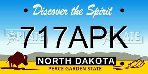 717APK North Dakota License Plate