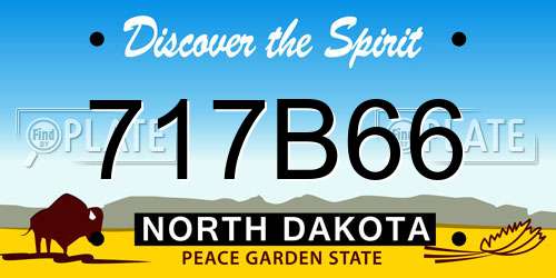 717B66 North Dakota License Plate