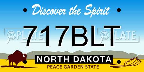 717BLT North Dakota License Plate