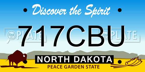 717CBU North Dakota License Plate