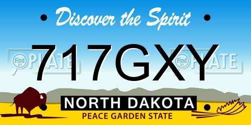 717GXY North Dakota License Plate