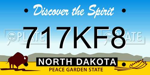 717KF8 North Dakota License Plate